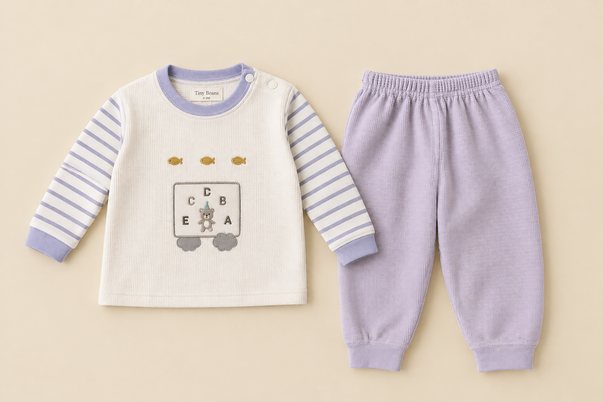 Lavender Stripes Shirt & Trouser (2 pcs)
