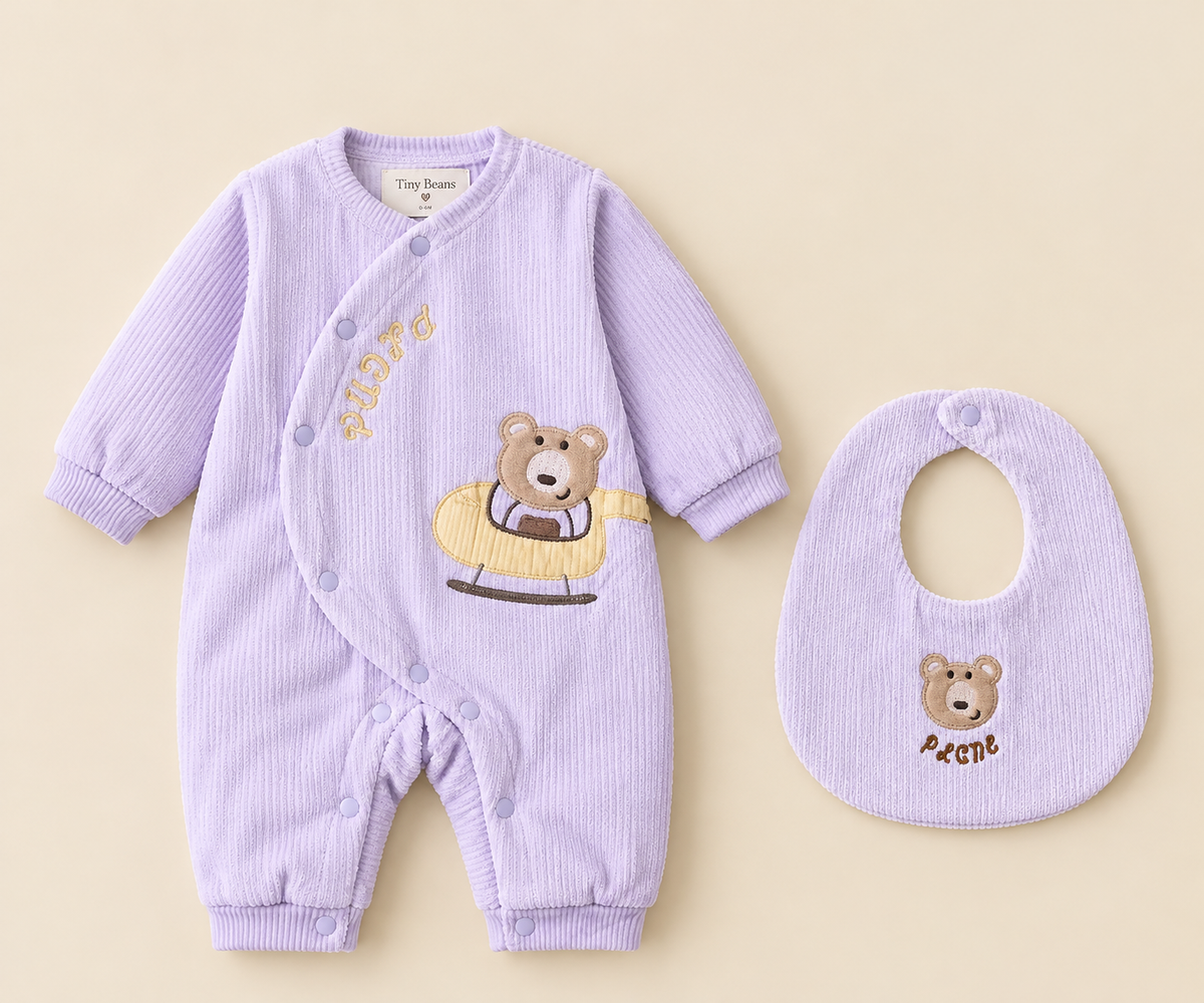 Light Blue Plane Romper & Bip Set (2 pcs)