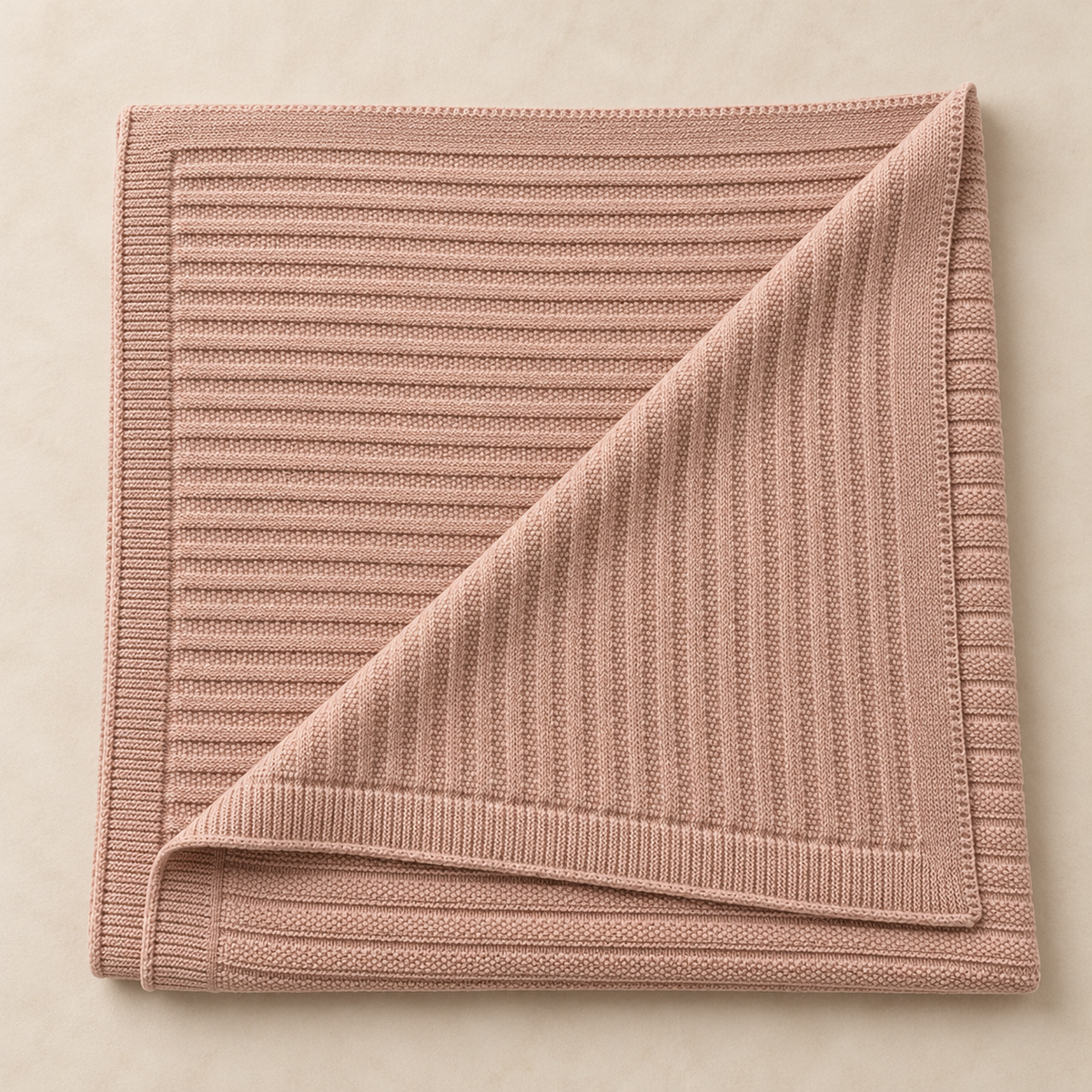 Pink Knitted Baby Blanket