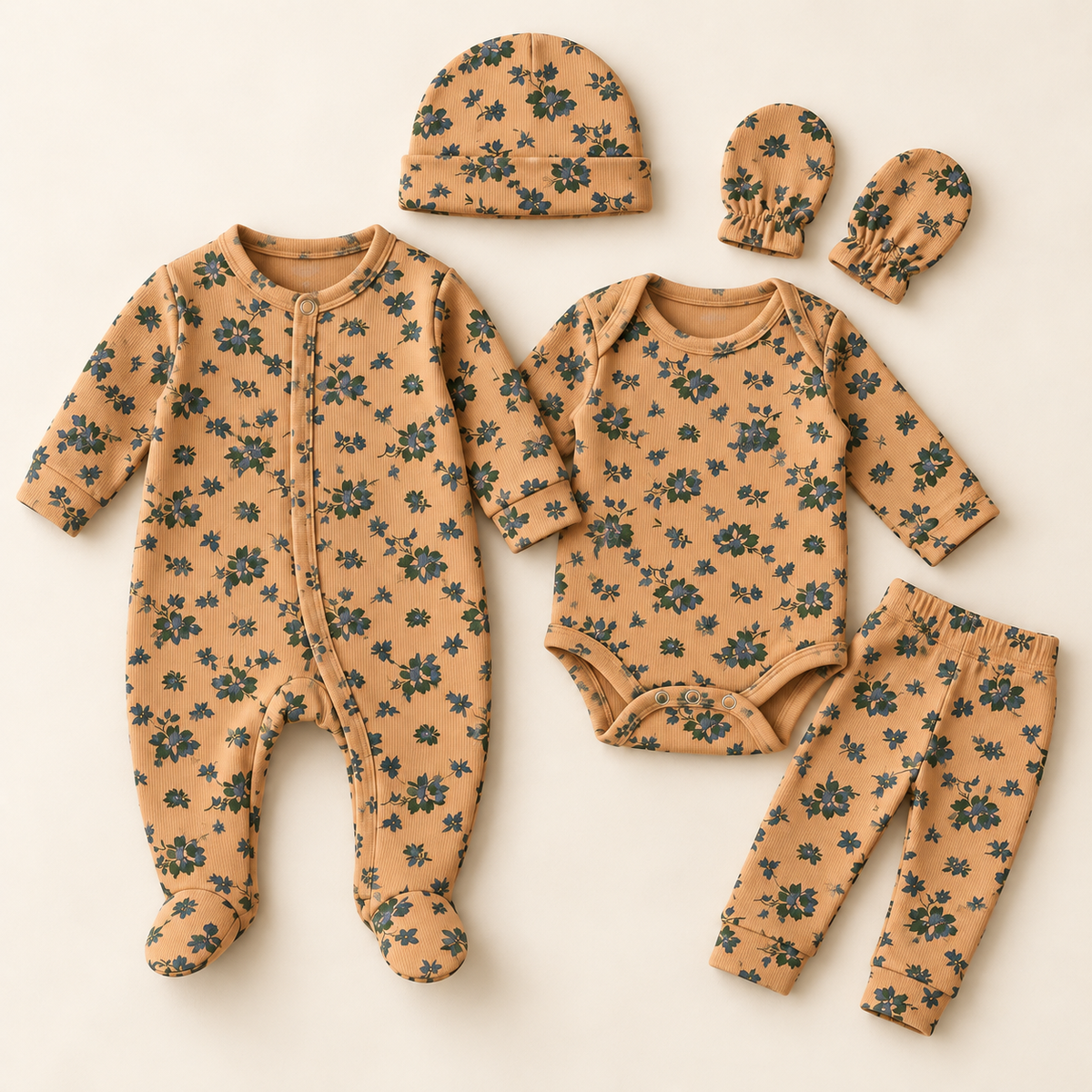Newborn Starter Set - Floral 5 Piece